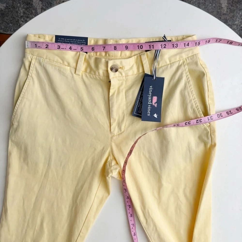 Vineyard Vines Men’s Slim Straight Stretch Breaker Pants Lemon Drop 30x32 New